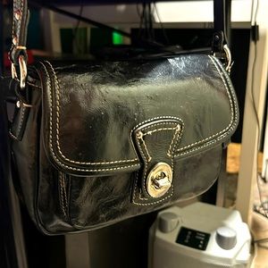 Vintage Black Leather Coach Purse